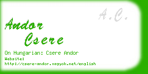 andor csere business card